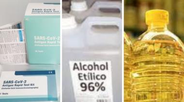 La ANMAT prohibió la venta de un alcohol etílico, dos aceites de girasol, tests rápidos contra el COVID y una serie de productos médicos