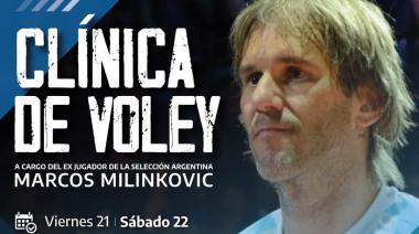 El ex jugador de la Selección Argentina de Voley, Marcos Milinkovic, brindará una Clínica en Río Grande
