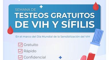 SEMANA DE TESTEOS GRATUITOS DE VIH Y SÍFILIS EN LOS CENTROS DE SALUD MUNICIPALES